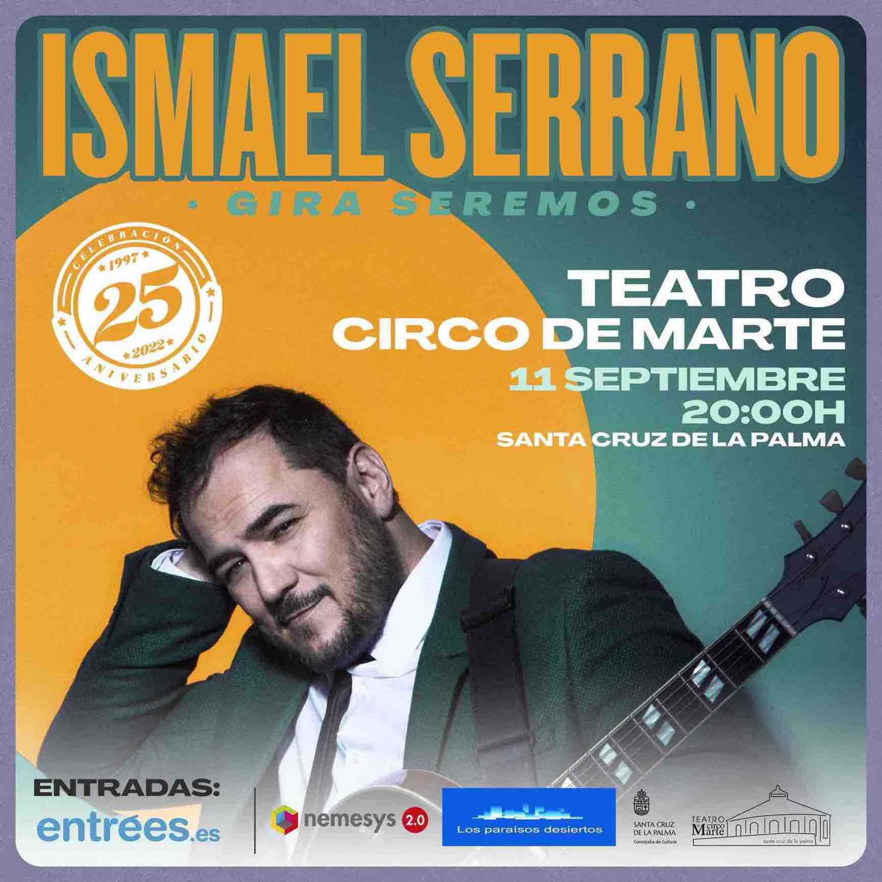 Ismael Serrano trae su gira ‘Seremos’ a Santa Cruz de La Palma este domingo