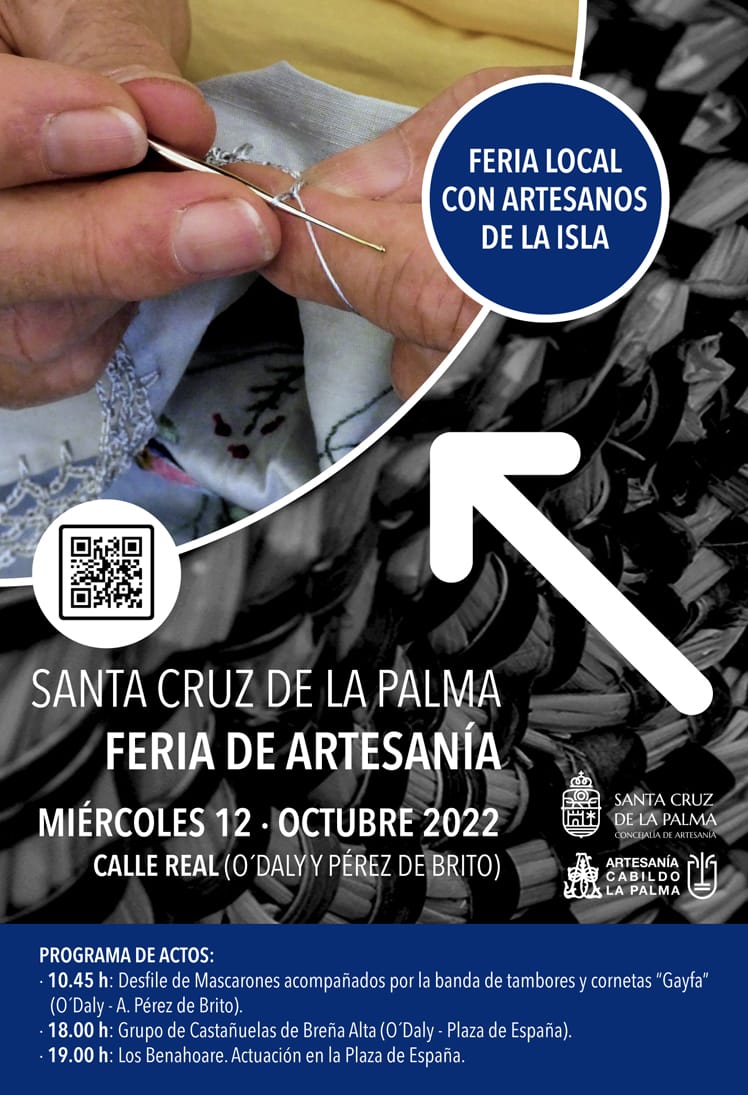 Santa Cruz de La Palma organiza este miércoles una feria de artesanía con una treintena de puestos 