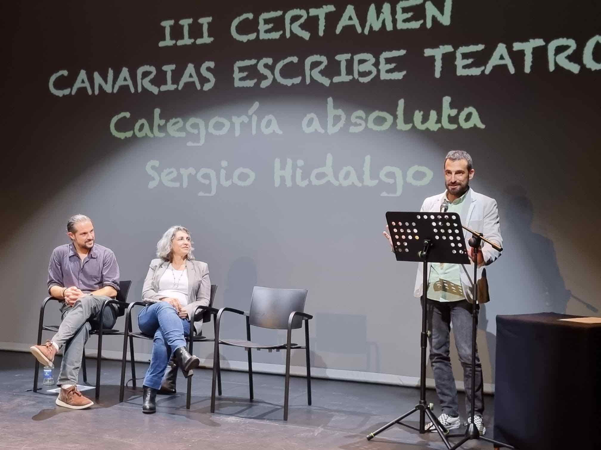 Sergio Hidalgo, alumno de la Escuela Municipal de Teatro, premiado en el III Certamen Canarias Escribe Teatro