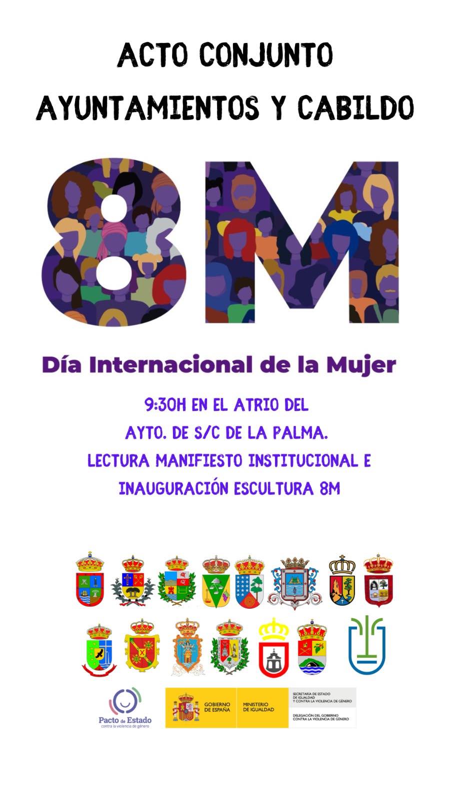 Santa Cruz de La Palma acoge un acto institucional este 8M con la participación de todos los ayuntamientos de la isla 