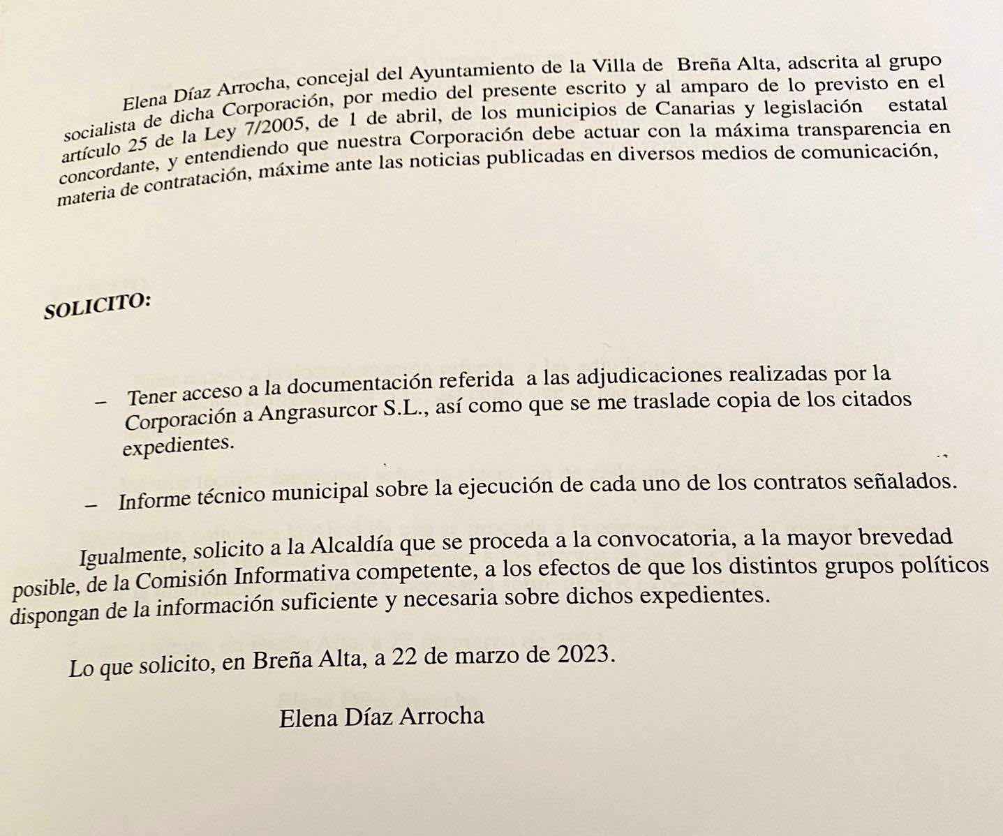 El PSOE denuncia que el alcalde de Breña Alta miente y atropella la legítima labor democrática de la oposición en el Ayuntamiento