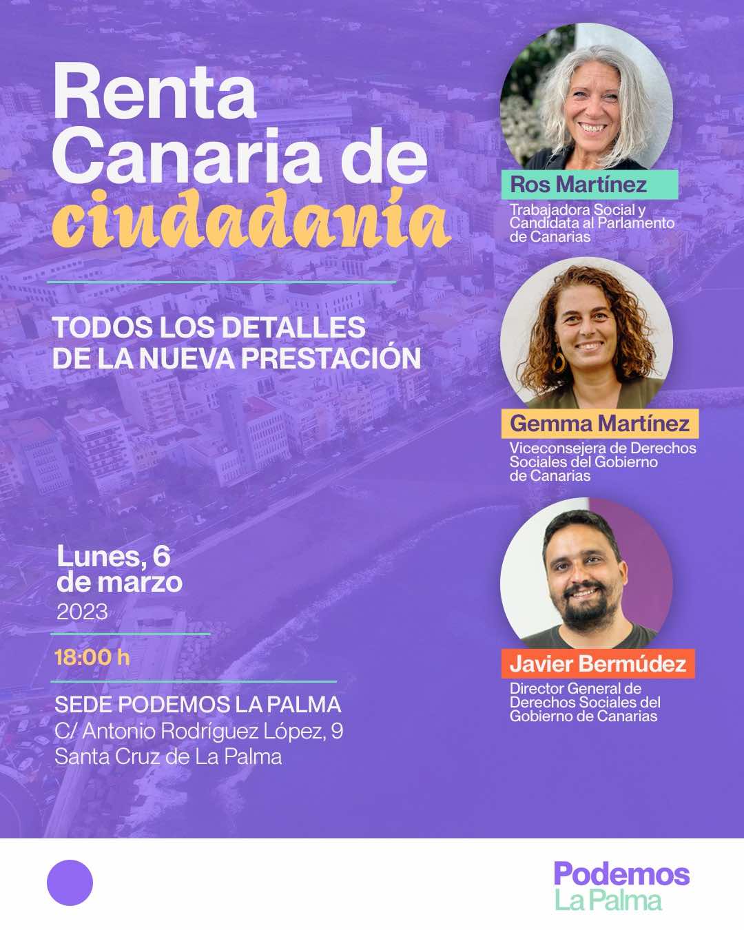 Podemos La Palma organiza una charla informativa sobre la Renta Canaria de Ciudadanía