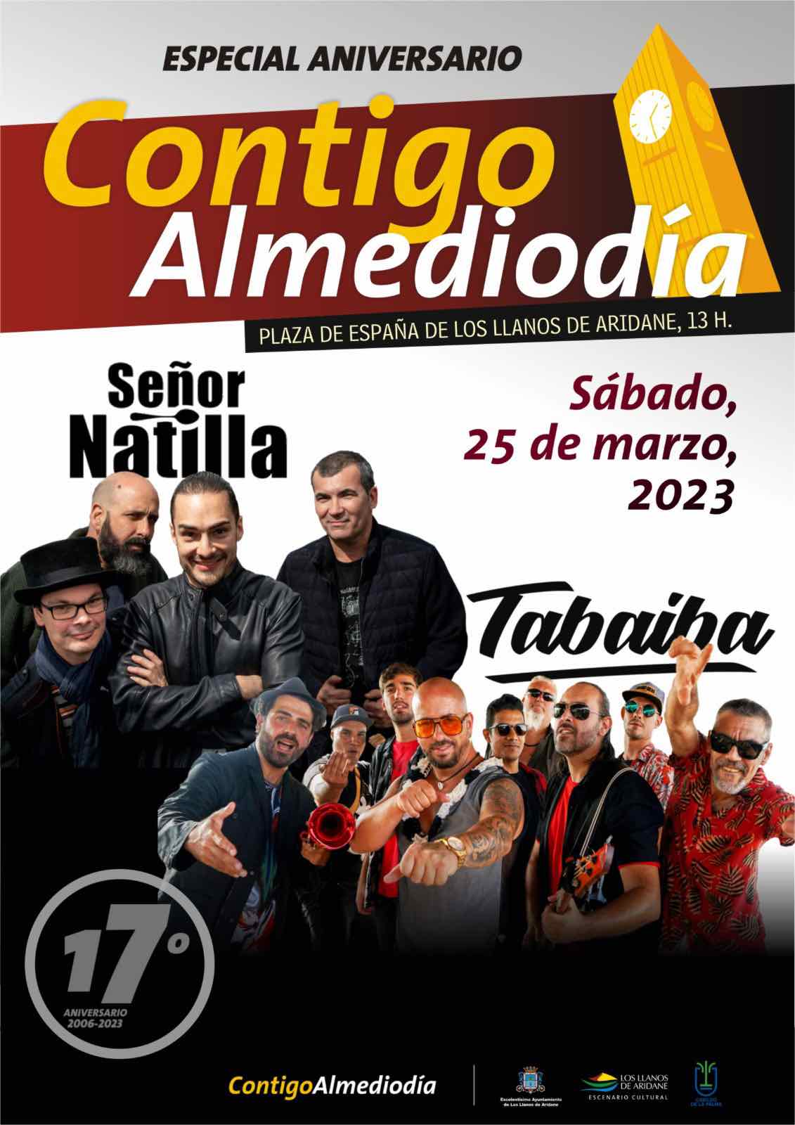 Tabaiba Band y Señor Natillas protagonistas del XVII aniversario de Contigo Almediodía en Los Llanos de Aridane