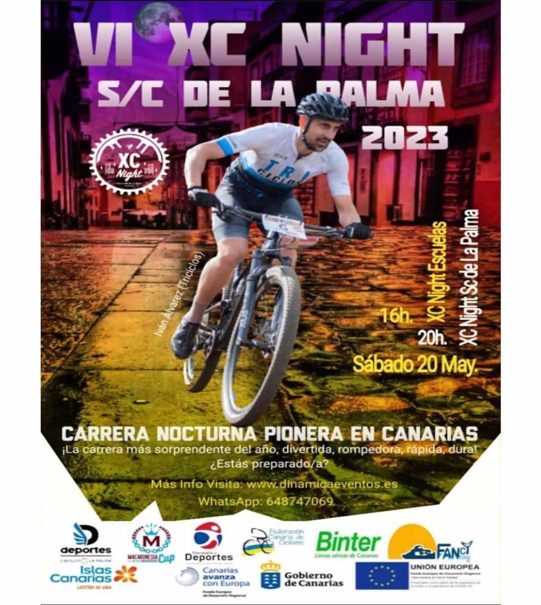 Santa Cruz de La Palma revive este sábado la sexta edición de la prueba ciclista nocturna XC NIGHT, pionera en Canarias