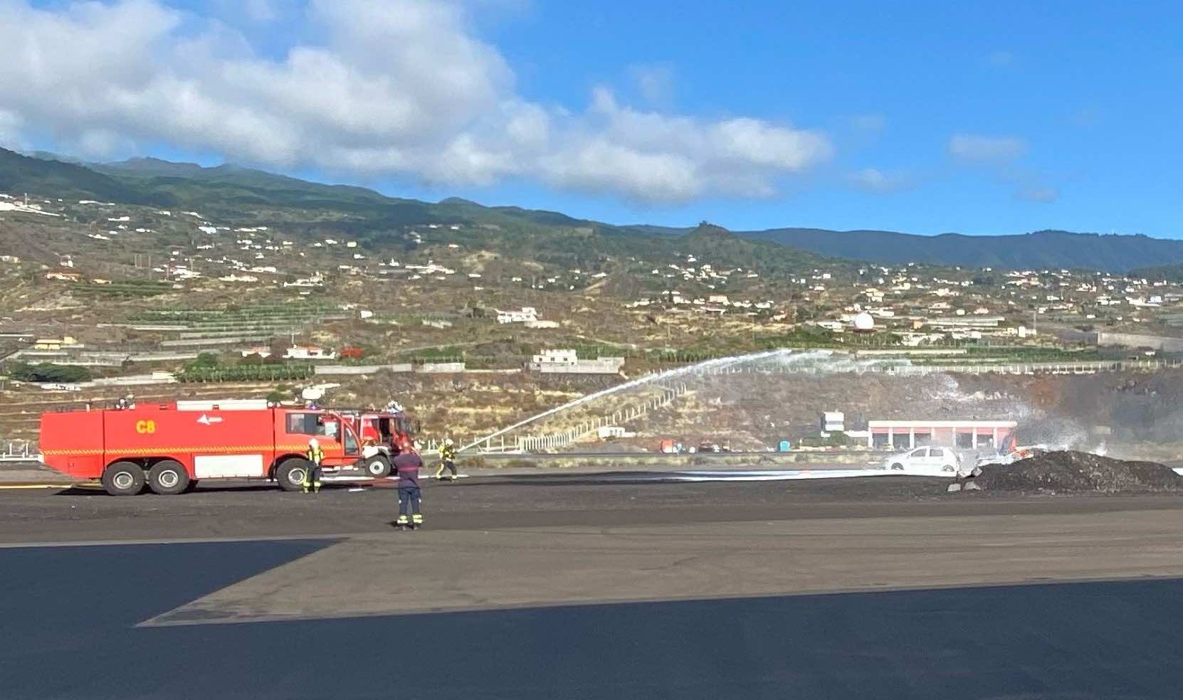 El Aeropuerto de La Palma realiza un simulacro general de accidente aéreo