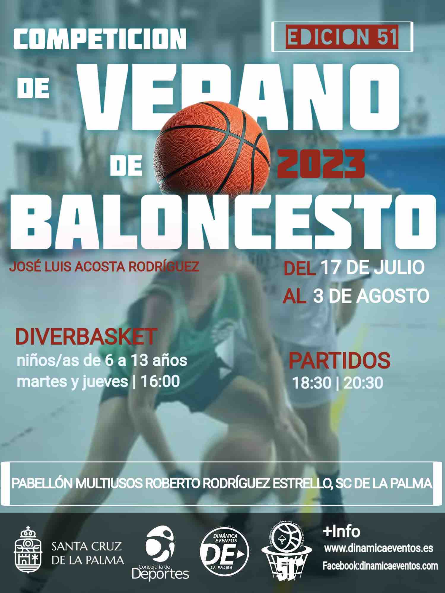 El ayuntamiento de Santa Cruz de La Palma abre la inscripción para la 51 edición de la Competición de Verano de baloncesto ‘José Luis Acosta Rodríguez’