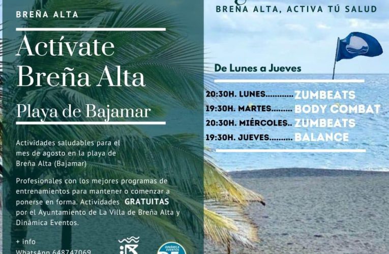 El programa ‘Actívate Breña Alta’ convierte la Playa de Bajamar en un gimnasio al aire libre