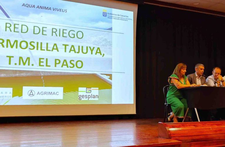 La ejecución de la red de riego de Hermosilla-Tajuya, en El Paso, supondrá una inversión de 7,4 millones de euros y beneficiará a 758 agricultores
