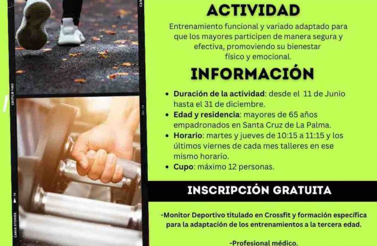El Ayuntamiento de Santa Cruz de La Palma pone en marcha un plan de ocio saludable para un envejecimiento activo