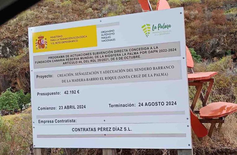 El PSOE celebra que se ejecute el proyecto de mejora del sendero del barranco de La Madera, realizado el pasado mandato