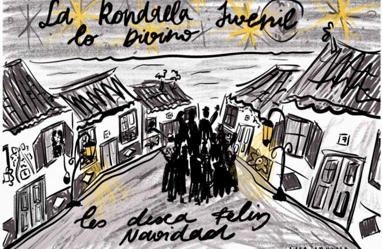 La rondalla juvenil “Lo Divino” de Santa Cruz de La Palma recupera las tradicionales tarjetas navideñas de mano con un diseño de la joven artista Laura Domínguez