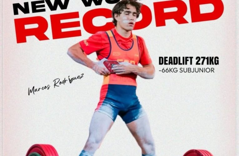 Marcos Rodríguez Castro trae a La Palma un récord del mundo de peso muerto en -66 kilos